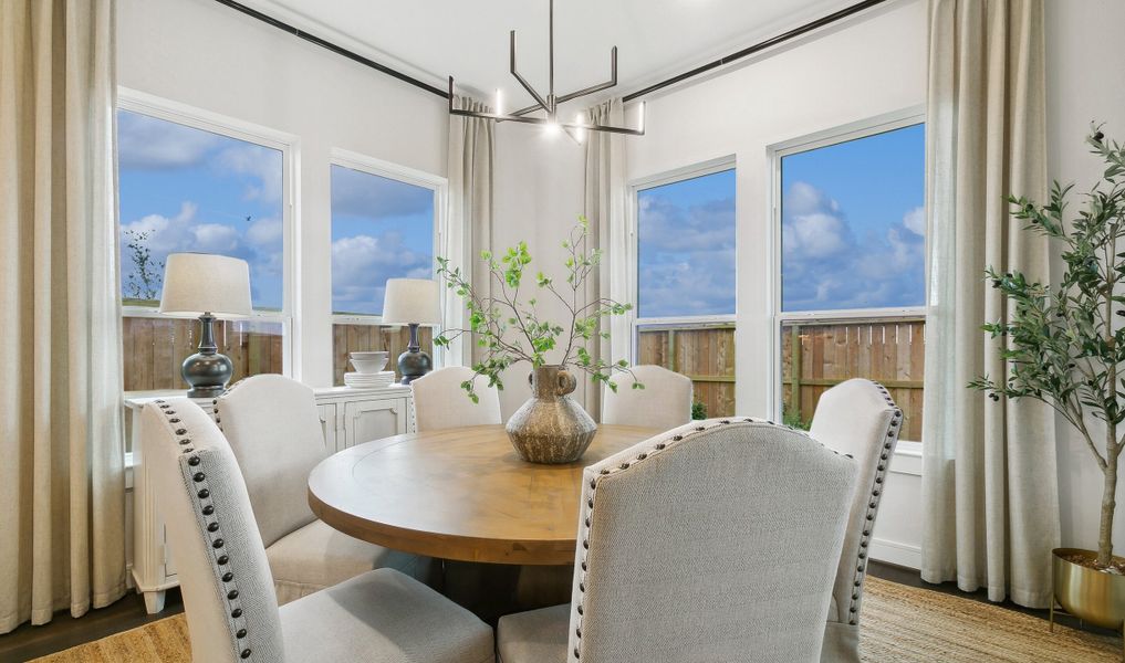 Cozy dining area with access to the covered patio