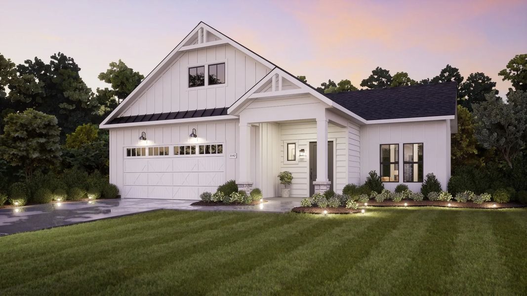 Representative exterior photo of a completed home built from the Palazzo by Epcon Communities in The Courtyards at Holly Springs, Canton, GA (Image 42). Representative exterior photo of a completed home built from the Palazzo by Epcon Communities in The Courtyards at Holly Springs, Canton, GA (Image 42).
