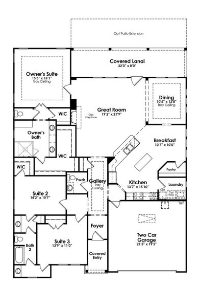 2D floor plan layout of this home in Cresswind Charlotte, Charlotte, NC (Image 5). 2D floor plan layout of this home in Cresswind Charlotte, Charlotte, NC (Image 5).