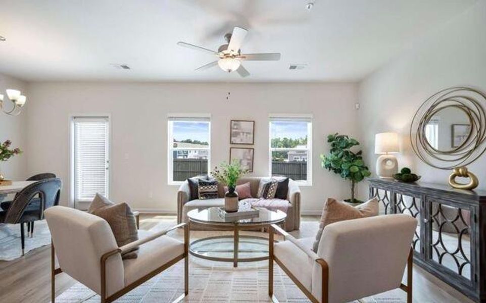 Furnished interior view inside a new home in Walden Park - The Collection, Jonesboro (Image 5). Furnished interior view inside a new home in Walden Park - The Collection, Jonesboro (Image 5).