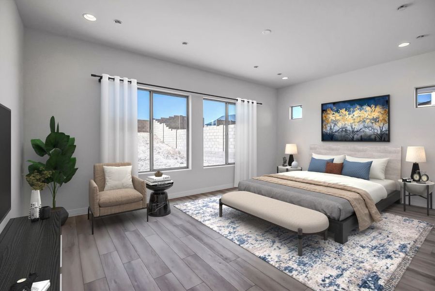 Furnished interior view inside a new home in Horizon at The Dells, Prescott (Image 26). Furnished interior view inside a new home in Horizon at The Dells, Prescott (Image 26).