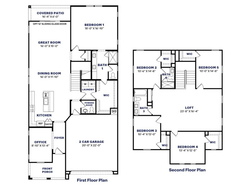 2D floor plan layout for the Denali by D.R. Horton in Westpark, Buckeye, AZ (Image 3).