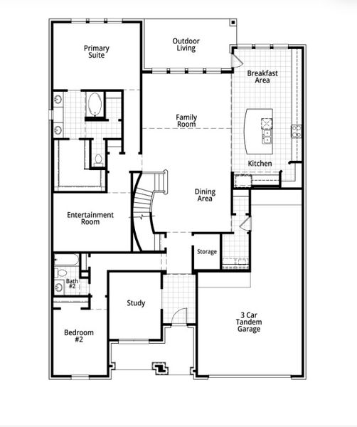 2D floor plan layout for the Sheffield by Highland Homes in Meraki: 70ft. lots, Forney, TX (Image 3). 2D floor plan layout for the Sheffield by Highland Homes in Meraki: 70ft. lots, Forney, TX (Image 3).