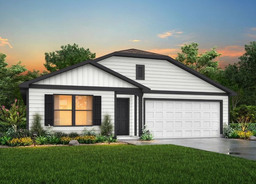 Front exterior of a new home in Humphreys Village, Merkel, TX, highlighting curb appeal (Image 1). Front exterior of a new home in Humphreys Village, Merkel, TX, highlighting curb appeal (Image 1).