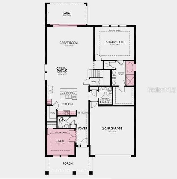 2D floor plan layout of this home in Indigo Creek, Apollo Beach, FL (Image 2).