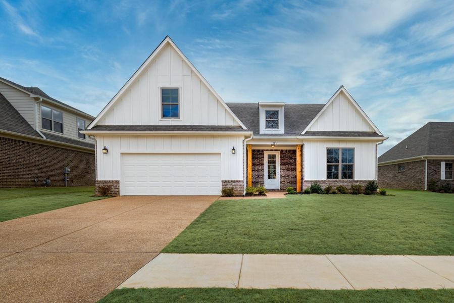 Front exterior of a home in the Valleybrook community, located in Oakland, TN (Image 2).