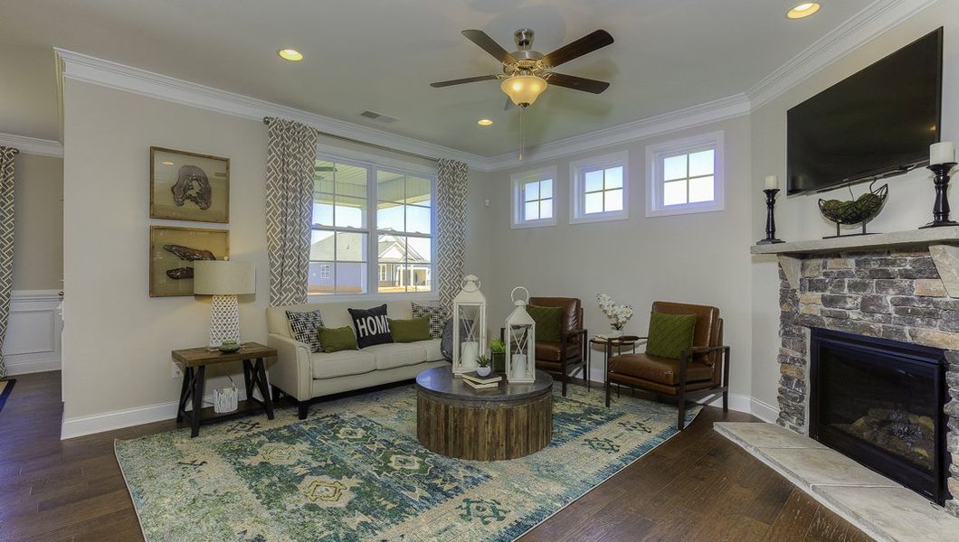 Furnished interior view inside a new home in Reserve at Tap Root Farms, Fletcher (Image 12). Furnished interior view inside a new home in Reserve at Tap Root Farms, Fletcher (Image 12).