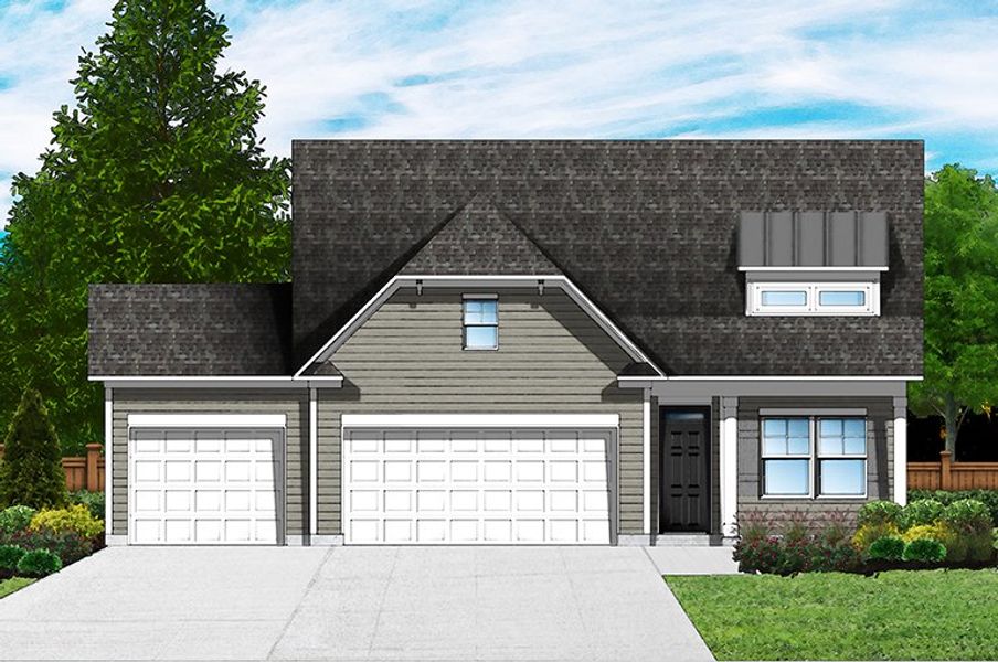 Elevation C - 3rd Car Garage & Extended Porch