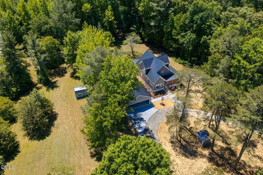front mid level drone shot
