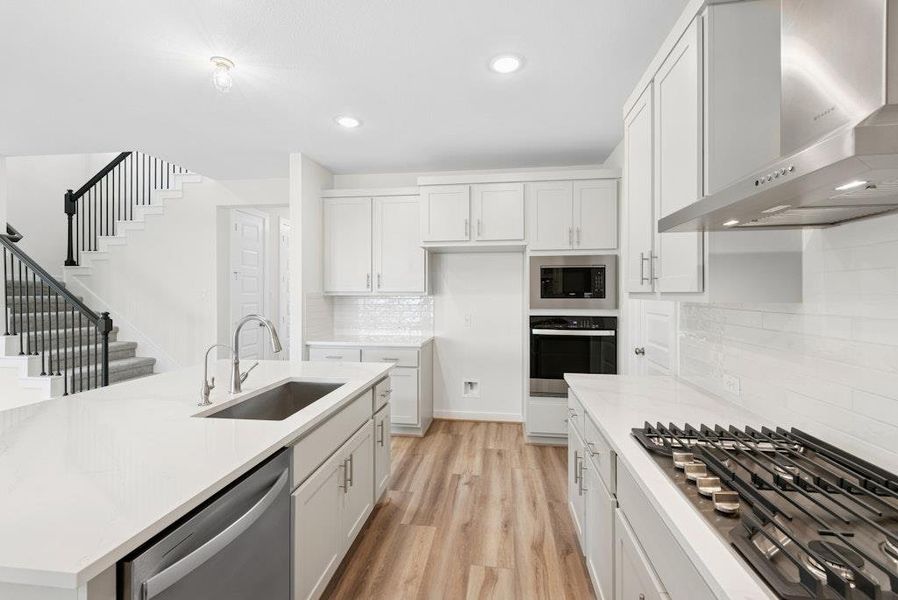 Furnished interior view inside a new home in Santa Rita Ranch, Liberty Hill (Image 10). Furnished interior view inside a new home in Santa Rita Ranch, Liberty Hill (Image 10).