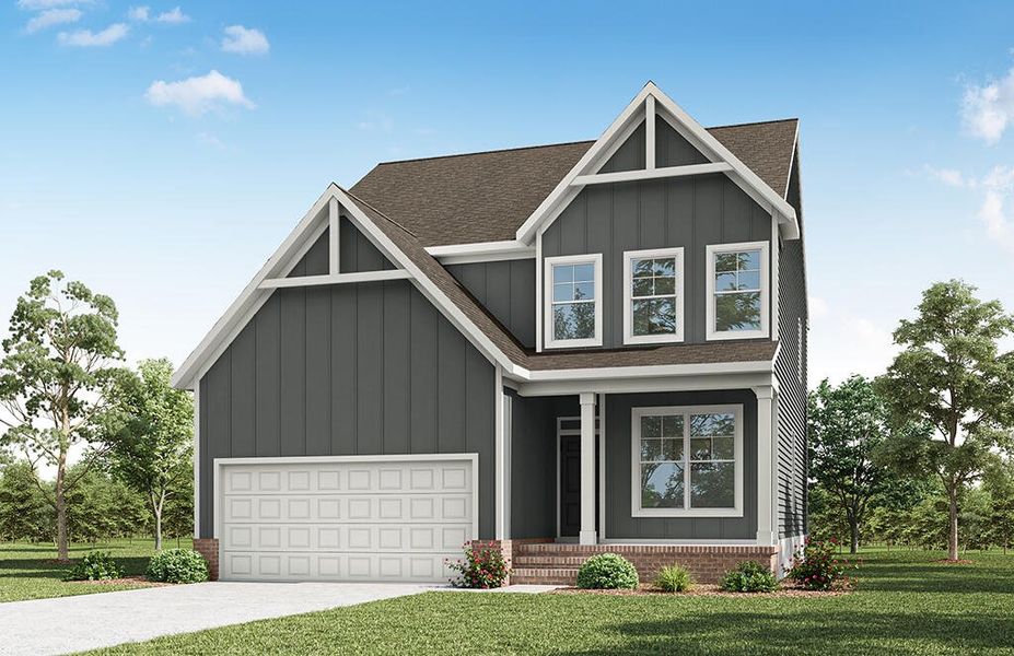 Representative exterior photo of a completed home built from the Oxford by Eastwood Homes in Black Forest Pointe, Benson, NC (Image 5).