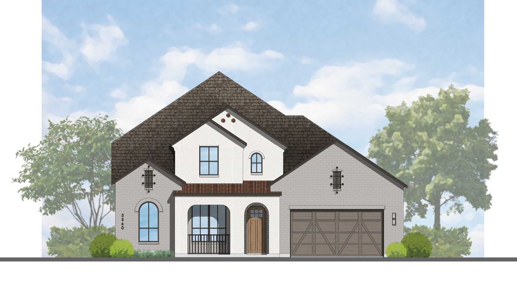 Representative rendering of the exterior for the Telford Plan by Highland Homes (Image 24).