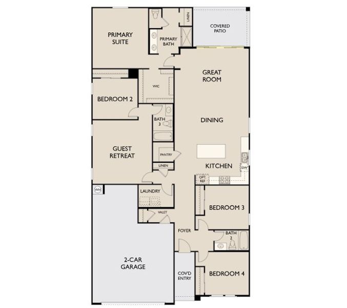 2D floor plan layout of this home in Sunset Farms, Tolleson, AZ (Image 4).