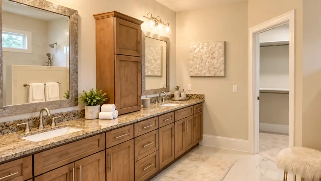 Furnished interior view inside a new home in Courtyards by Carrell, Ocean Isle Beach (Image 10).