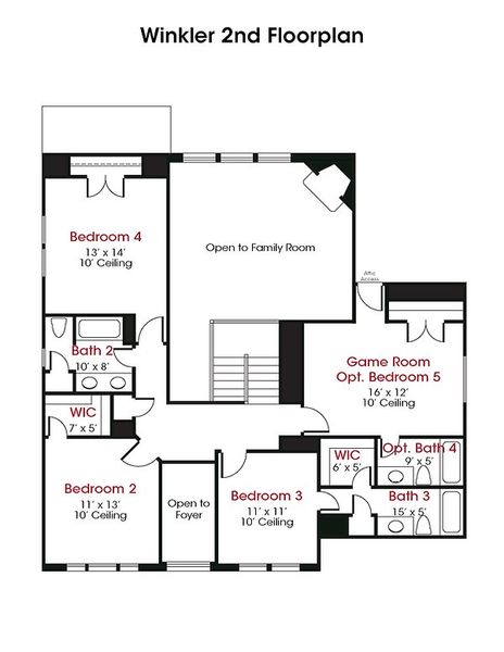 2D floor plan layout of this home in Rose Hill Estates, Willis, TX (Image 3).
