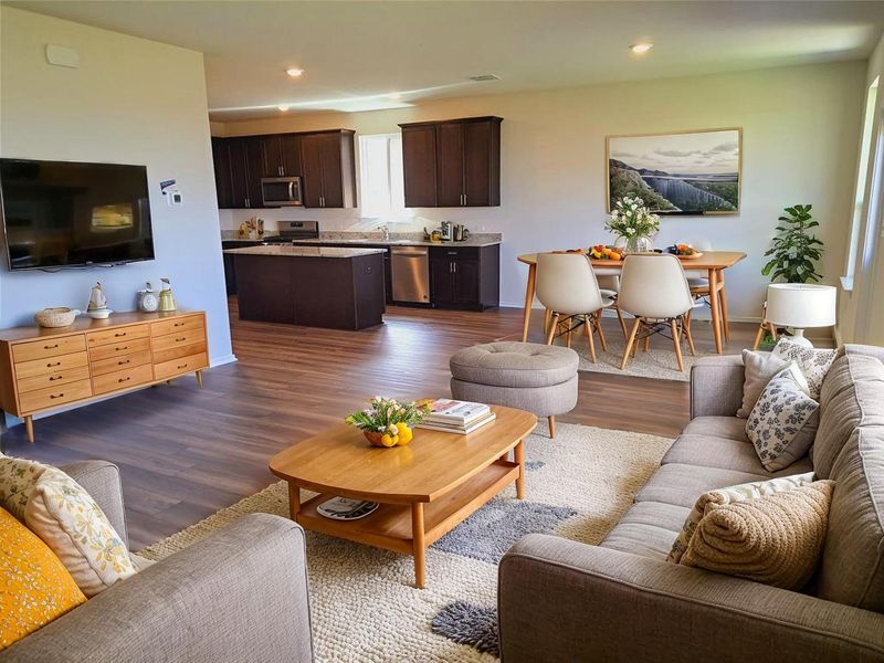 Furnished interior view inside a new home in Sunfield, Buda (Image 8). Furnished interior view inside a new home in Sunfield, Buda (Image 8).