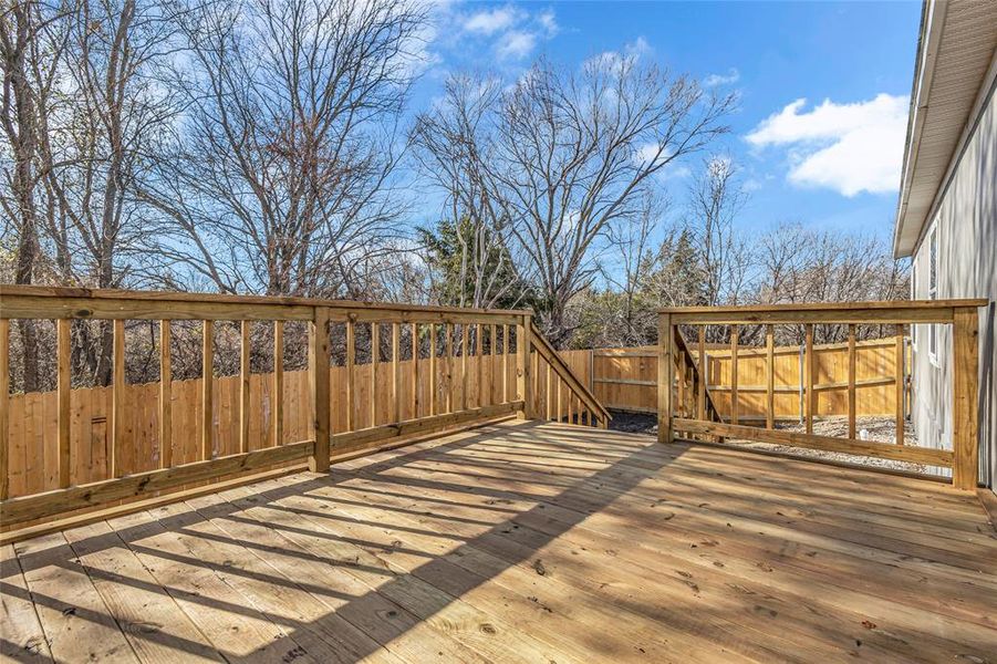 View of wooden deck