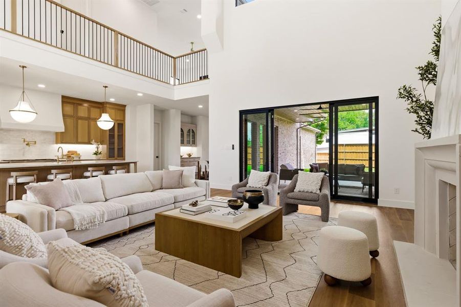 Sliding doors to the patio for an indoor/outdoor living experience