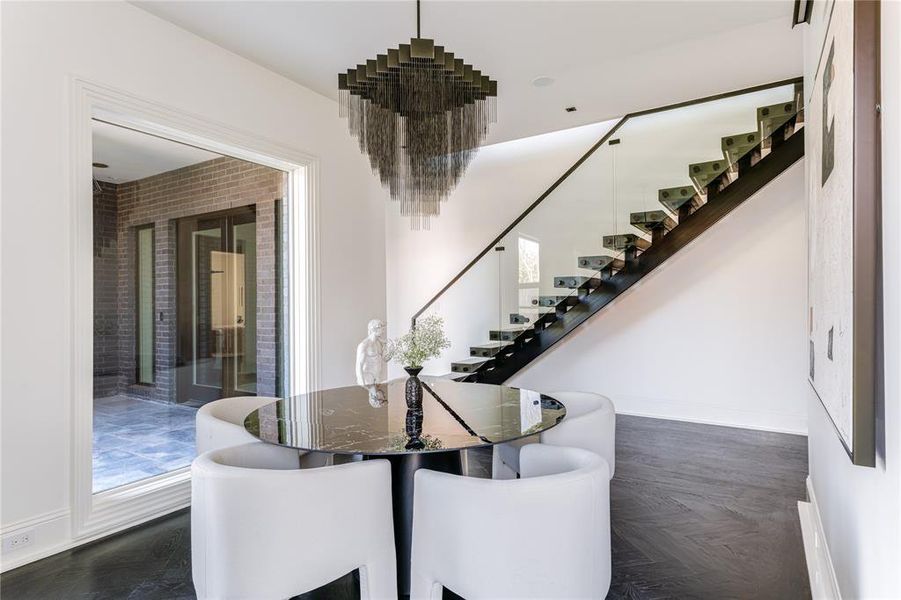 Dining Room with View of stairs