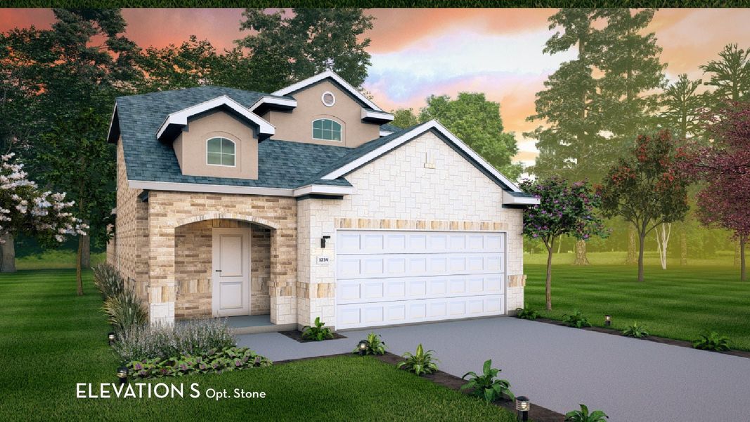 Representative exterior photo of a completed home built from the Mesquite by CastleRock Communities in Westridge, McKinney, TX (Image 18). Representative exterior photo of a completed home built from the Mesquite by CastleRock Communities in Westridge, McKinney, TX (Image 18).