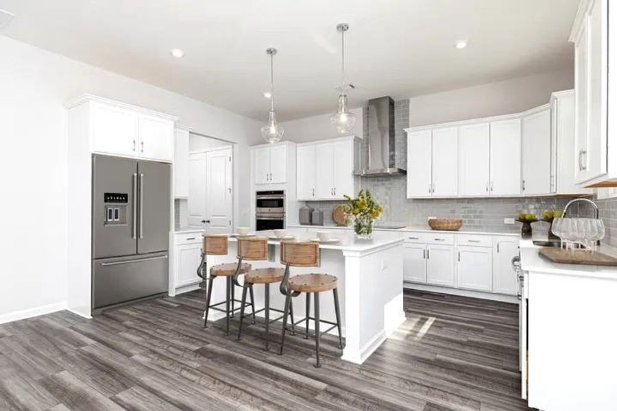 Furnished interior view inside a new home in The Beacon at Old Peachtree Single Family Homes, Lawrenceville (Image 8). Furnished interior view inside a new home in The Beacon at Old Peachtree Single Family Homes, Lawrenceville (Image 8).
