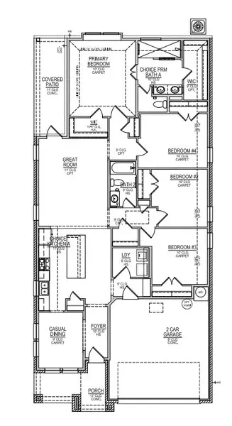 2D floor plan layout of this home in Bricewood, Helotes, TX (Image 2).
