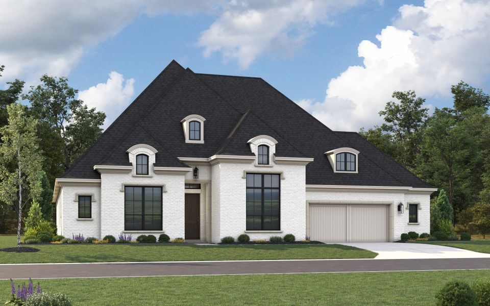 Representative exterior photo of a completed home built from the 6011 by Tradition Homes in Furst Ranch – 80′ Lots, Argyle, TX (Image 3). Representative exterior photo of a completed home built from the 6011 by Tradition Homes in Furst Ranch – 80′ Lots, Argyle, TX (Image 3).