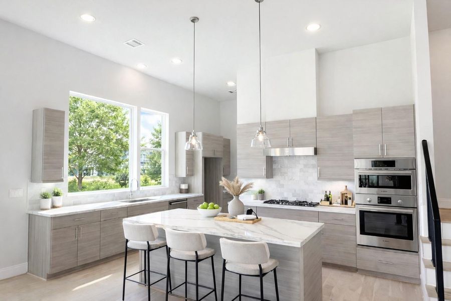 Tons of Light and Countertop Space - European Style Cabinetry- complimented by the Bosch Appliances (picture was virtually staged)