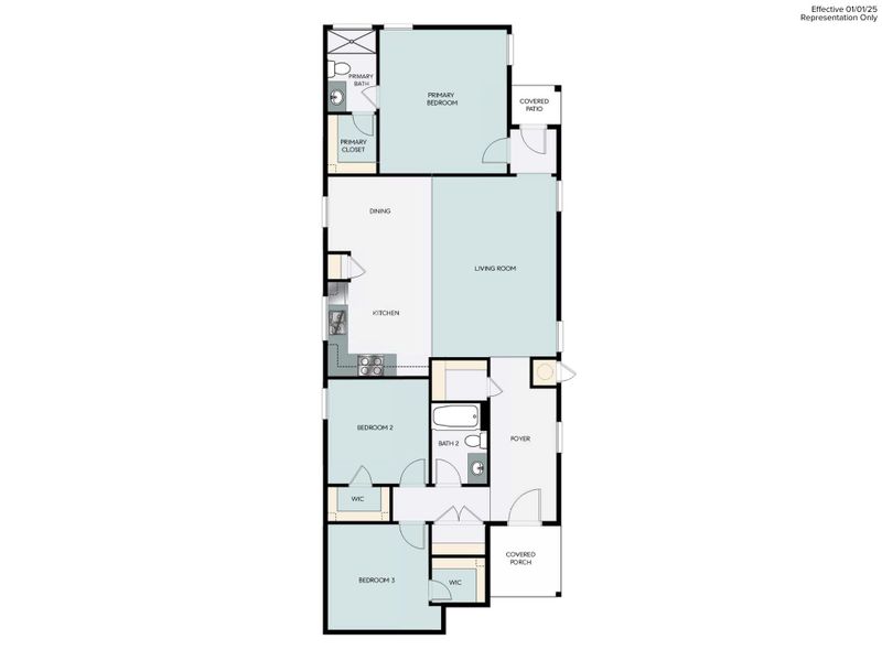 2D floor plan layout of this home in Casetta Ranch, Kyle, TX (Image 5).