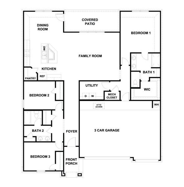 2D floor plan layout for the The Hudson by D.R. Horton in Railhead, Cedar Creek, TX (Image 3). 2D floor plan layout for the The Hudson by D.R. Horton in Railhead, Cedar Creek, TX (Image 3).