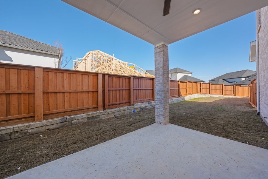 Exterior details and patio area of a home in Fields - 40' Lots, Frisco (Image 3). Exterior details and patio area of a home in Fields - 40' Lots, Frisco (Image 3).