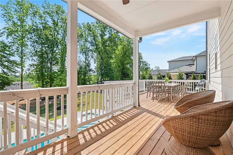 Exterior details and patio area of a home in Carmichael Farms, Canton (Image 4).