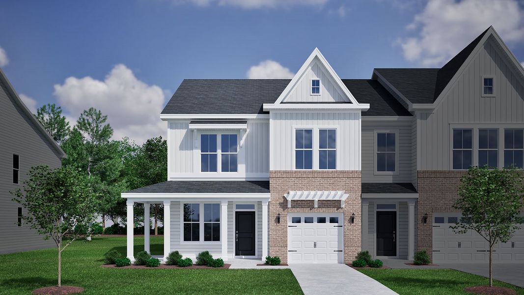 Representative exterior photo of a completed home built from the Hyacinth - Vanguard Collection by Mungo Homes in Avenue One, Castle Hayne, NC (Image 13).