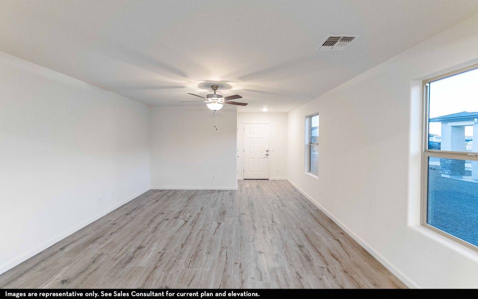 Representative unfurnished interior of a home built from the Choctaw by CastleRock Communities in Rancho Mirage, Maricopa (Image 7). Representative unfurnished interior of a home built from the Choctaw by CastleRock Communities in Rancho Mirage, Maricopa (Image 7).