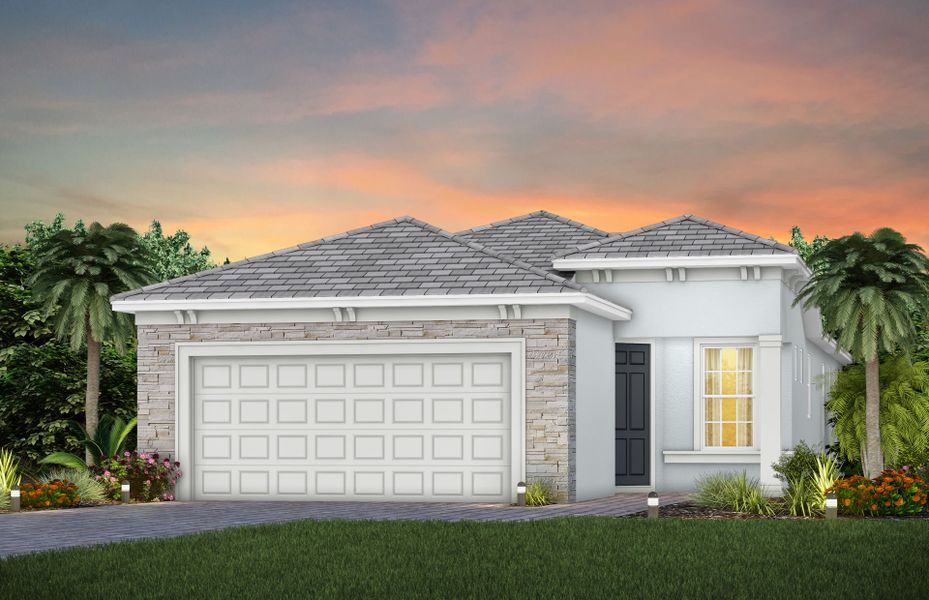 Representative exterior photo of a completed home built from the Contour by Del Webb in Del Webb Oak Creek, North Fort Myers, FL (Image 2).