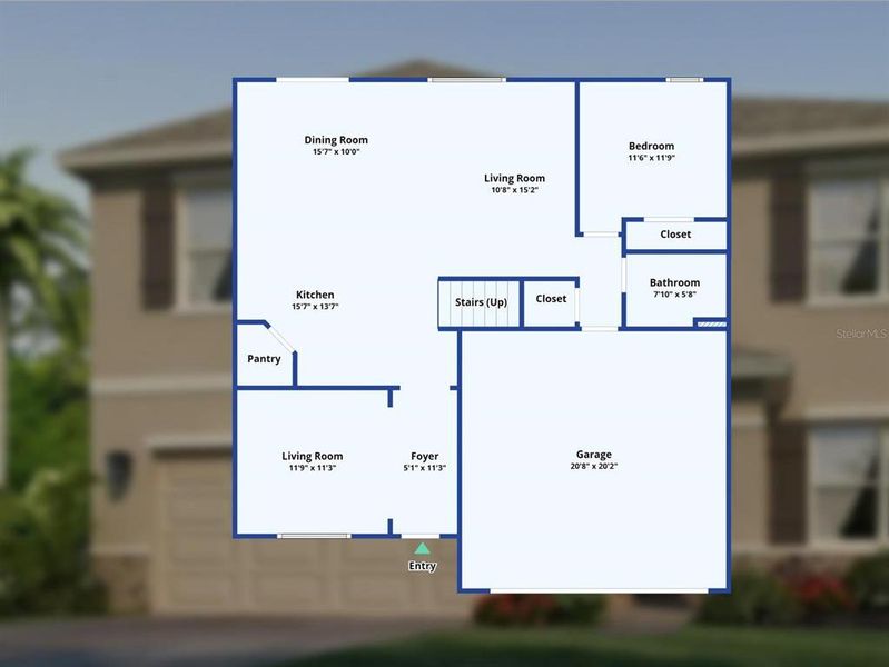 2D floor plan layout of this home in , Zephyrhills, FL (Image 5).