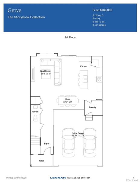 2D floor plan layout of this home in Muegge Farms, Bennett, CO (Image 2). 2D floor plan layout of this home in Muegge Farms, Bennett, CO (Image 2).