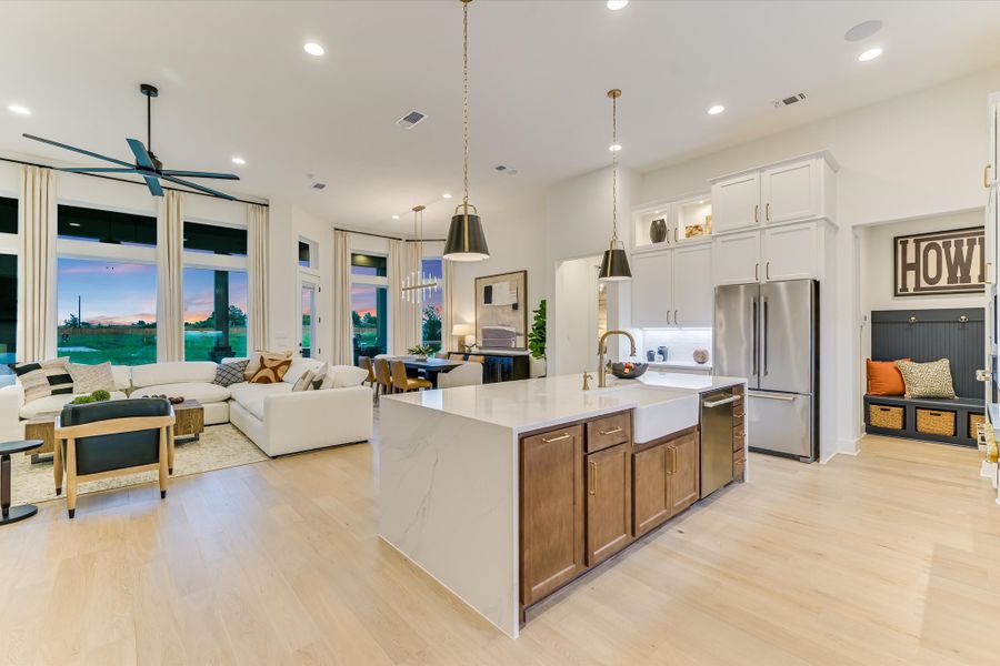Representative furnished interior of a home built from the Bandera II by Giddens Homes in Whispering Wind, Bertram (Image 13).