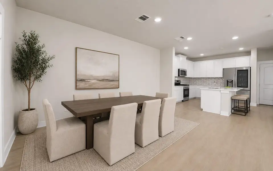 Virtually Staged Dining Room and Kitchen Virtually Staged Dining Room and Kitchen