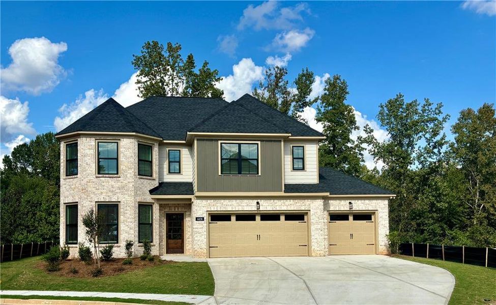 Front exterior of a new home in , Buford, GA, highlighting curb appeal (Image 1).