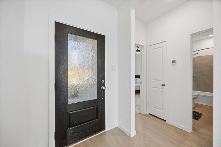 Interior Frosted Front Door / Natural Sunlight Interior Frosted Front Door / Natural Sunlight