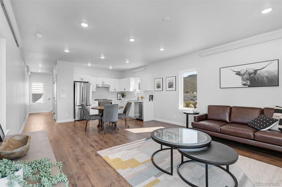 Great room looking towards kitchen