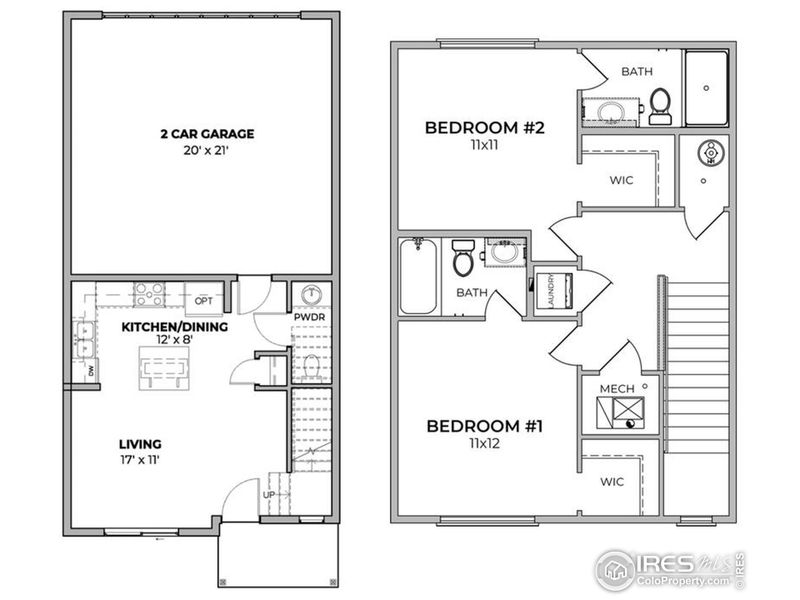 2D floor plan layout of this home in Liberty Draw, Evans, CO (Image 3).