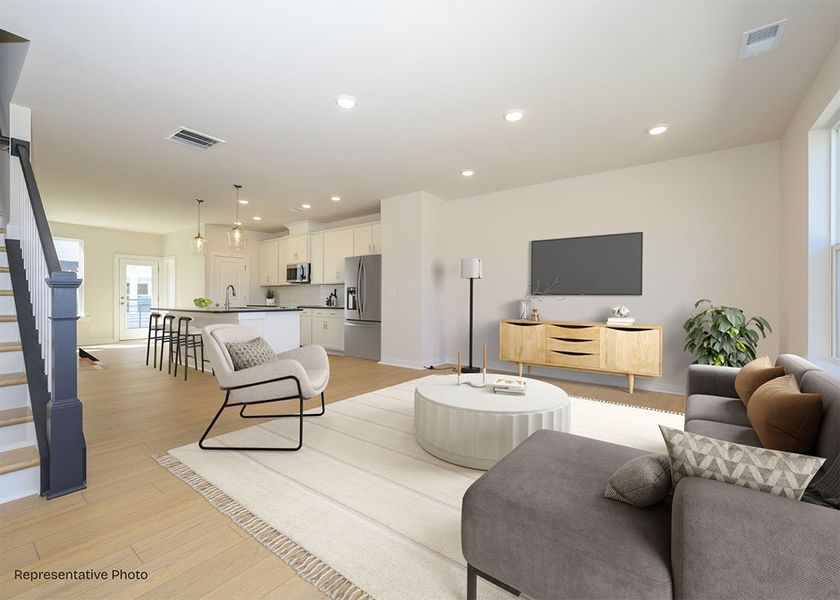 Furnished interior view inside a new home in Central Living at Craig, Charlotte (Image 6).