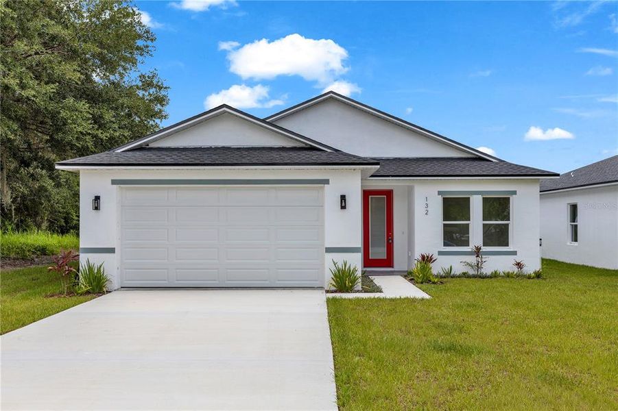 Front exterior of a new home in , Osteen, FL, highlighting curb appeal (Image 1). Front exterior of a new home in , Osteen, FL, highlighting curb appeal (Image 1).