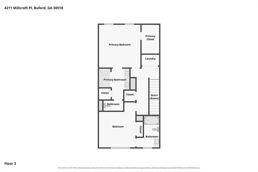 2D floor plan layout of this home in Millcroft Townhomes, Buford, GA (Image 34). 2D floor plan layout of this home in Millcroft Townhomes, Buford, GA (Image 34).