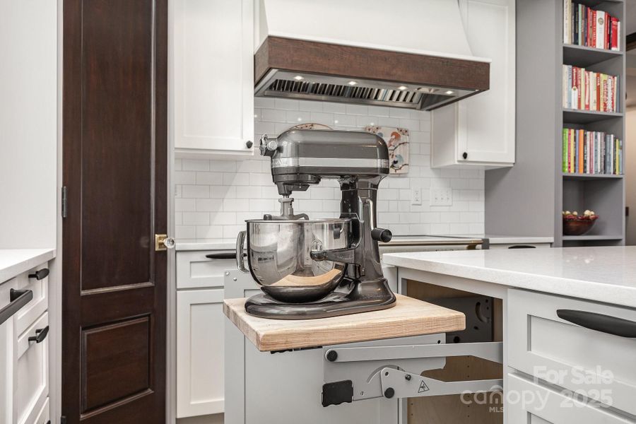 Appliance lifts are another custom touch making baking a breeze! Appliance lifts are another custom touch making baking a breeze!