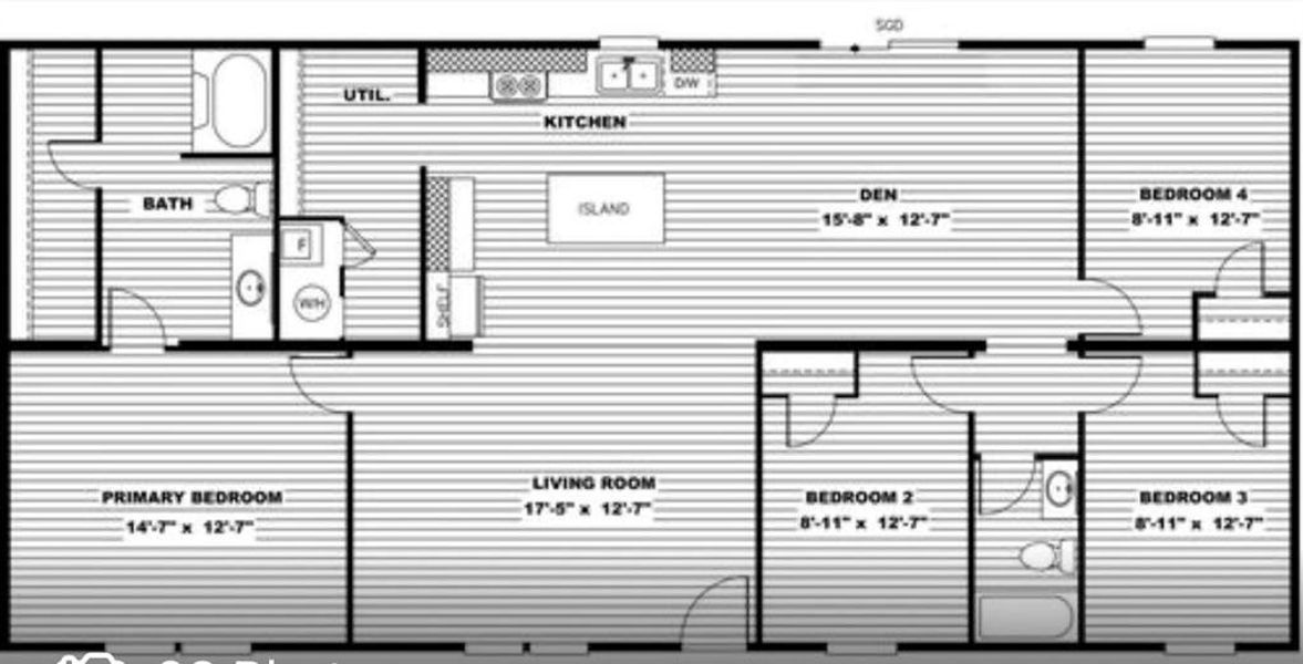 2D floor plan layout of this home in , Carrollton, GA (Image 3).