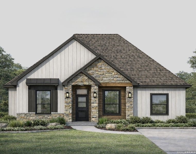Front exterior of a new home in , Eagle Pass, TX, highlighting curb appeal (Image 1). Front exterior of a new home in , Eagle Pass, TX, highlighting curb appeal (Image 1).
