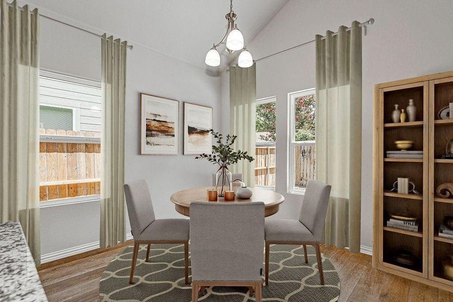 Furnished interior in a model home at Trails of Fossil Creek in Fort Worth (Image 10).